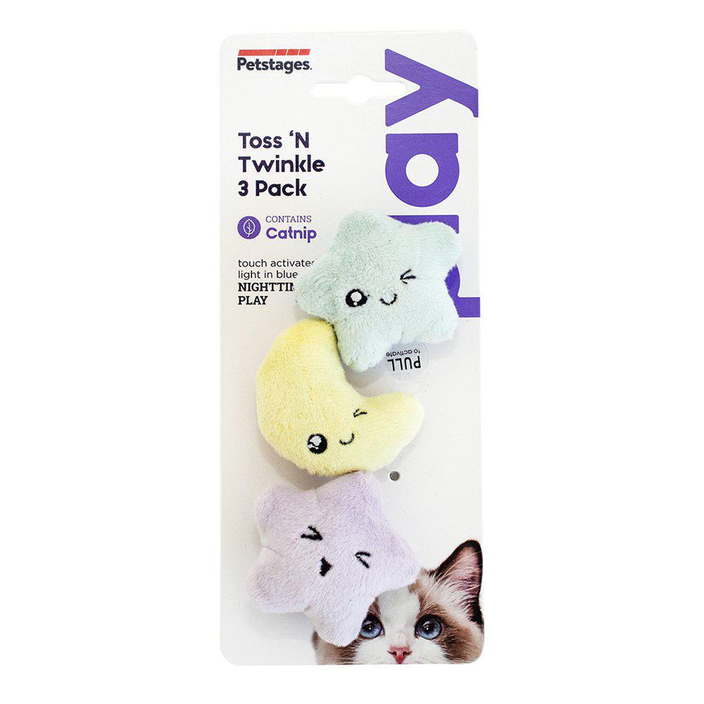 Petstages Toss n' twinkle 3 kpl kissanlelu