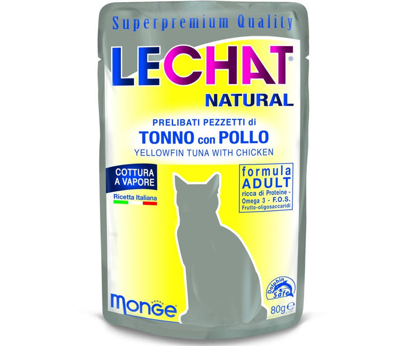 Monge LeChat Natural tonnikala ja kana kissalle 80 g MAISTELUPAKKAUS