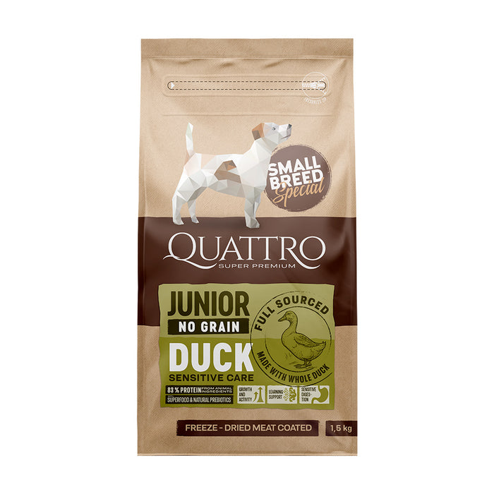 Quattro Junior Small Breed with Duck koiralle 1,5 kg