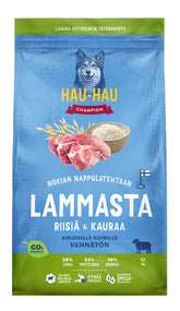 Hau-Hau Champion Lammasta, riisiä & kauraa aikuisille koirille 12 kg