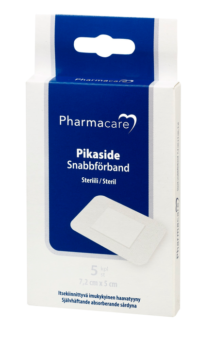 Pharmacare Pikaside kiinnittyvä haavatyyny 7,5cmx5cm 5kpl