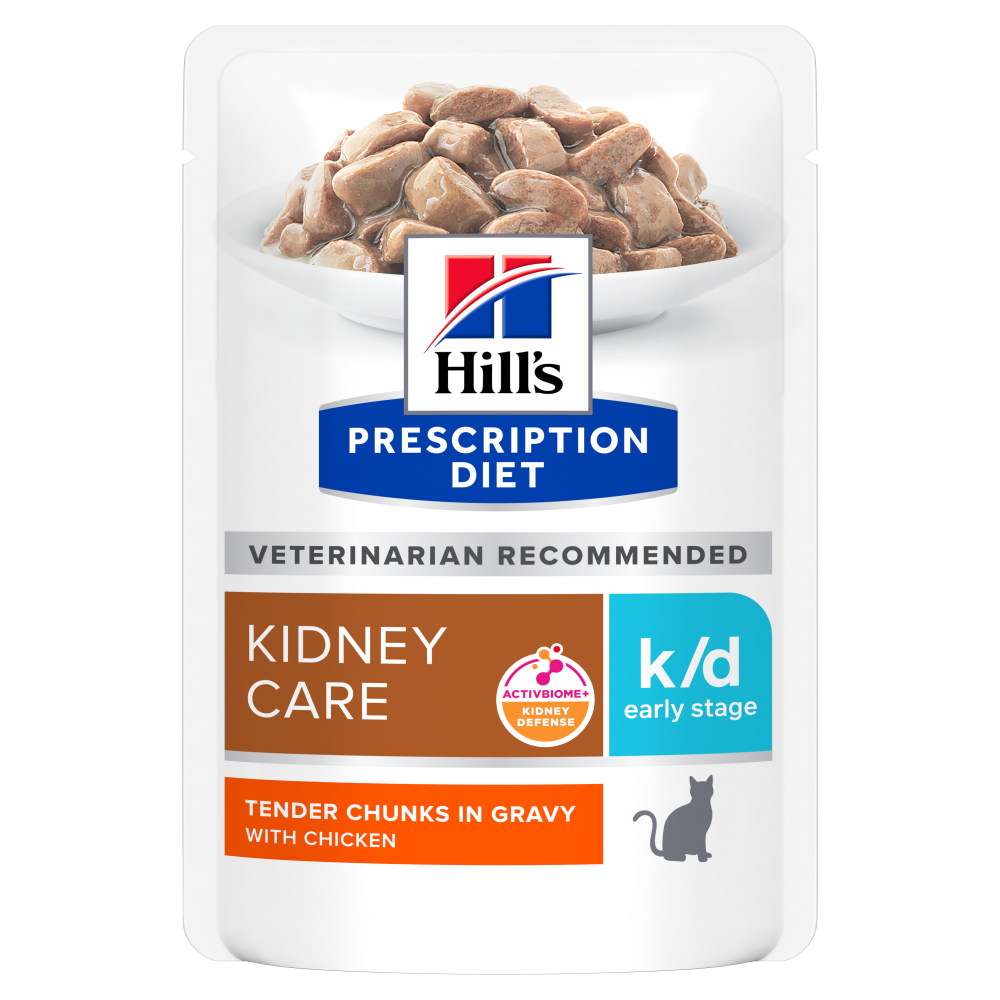 Hill's k/d Early Stage Kidney Care ActivBiome+ Kidney Defense with Chicken kissalle 85 g MAISTELUPAKKAUS