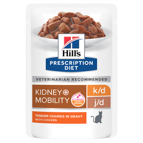 Hill's k/d + mobility ActivBiome+ Kidney Defense with Chicken kissalle 85 g MAISTELUPAKKAUS