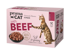 PrimaCat Classic nautaa kastikkeessa 12 x 85 g