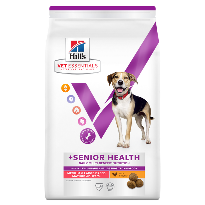 Hill's Vet Essentials Multi-Benefit + Senior Health Medium & Large Mature Adult 7+ with Chicken koiralle 10 kg