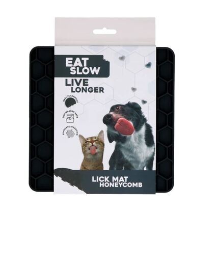 Eat Slow Live Longer Lick Mat nuolumatto tummanharmaa