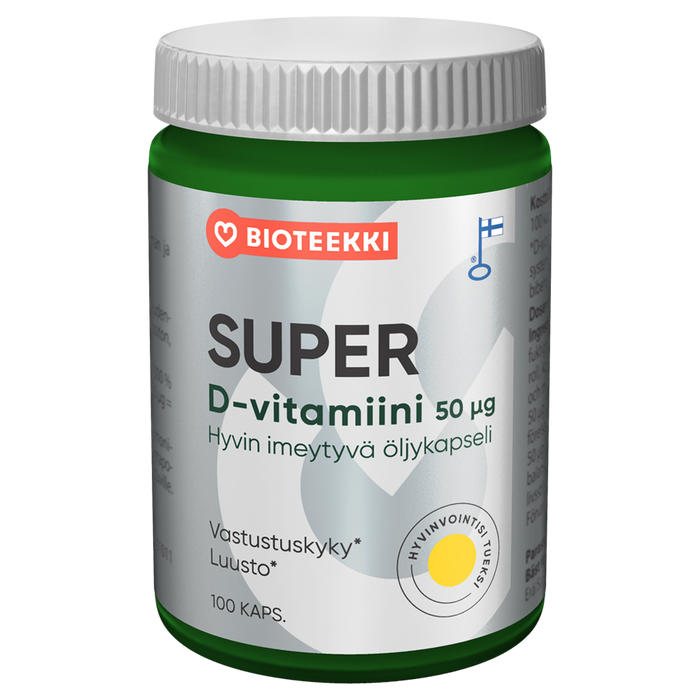 Bioteekin Super D-vitamiini 50 μg 100 kapselia TARJOUS