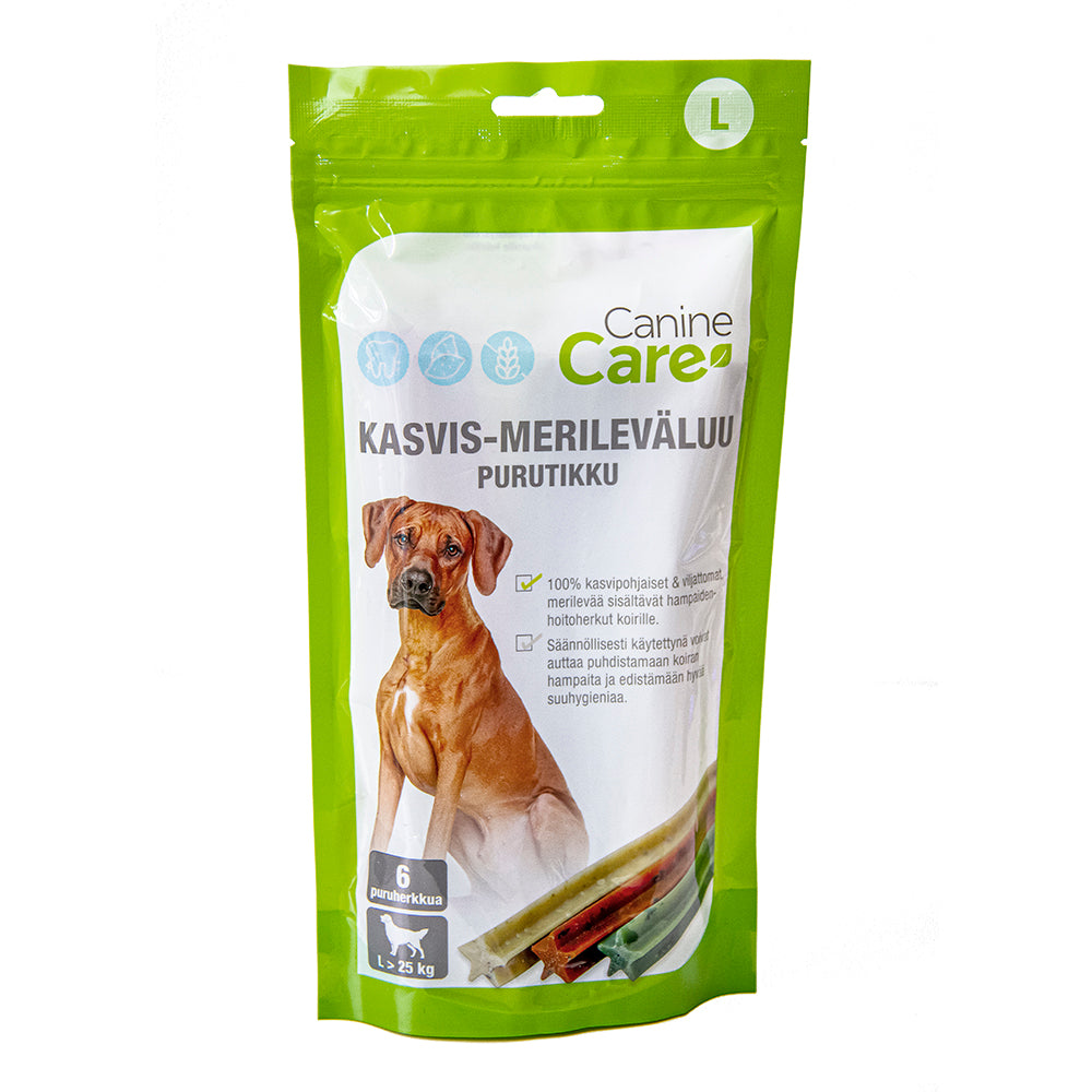 CanineCare kasvis-merileväluu purutikku koiralle L 6 kpl