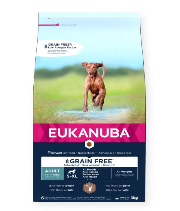Eukanuba Grain Free Adult All Breed Venison 3 kg