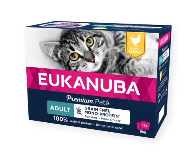 Eukanuba Cat GF Adult Chicken Mono-Protein Patee 12 x 85 g