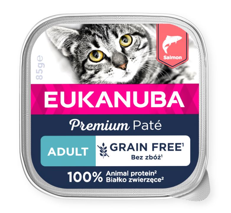 Eukanuba Cat GF Adult Salmon Patee 85 g MAISTELUPAKKAUS PÄIVÄYSTARJOUS