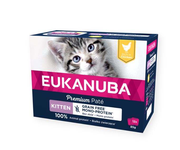 Eukanuba Cat GF Kitten Chicken Mono-Protein Patee 12 x 85 g