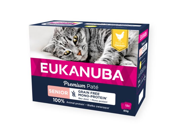 Eukanuba Cat GF Senior Chicken Mono-Protein Patee 12 x 85 g