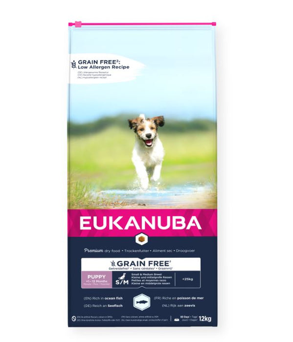Eukanuba Grain Free Puppy & Junior Small & Medium Ocean Fish 12 kg