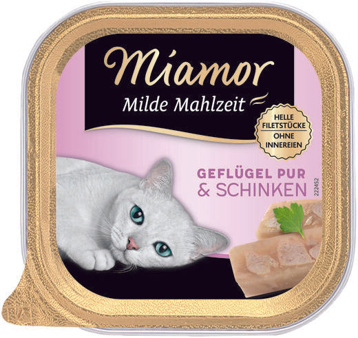 Miamor Milde Mahlzeit siipikarja & kinkku kissalle 16 x 100 g