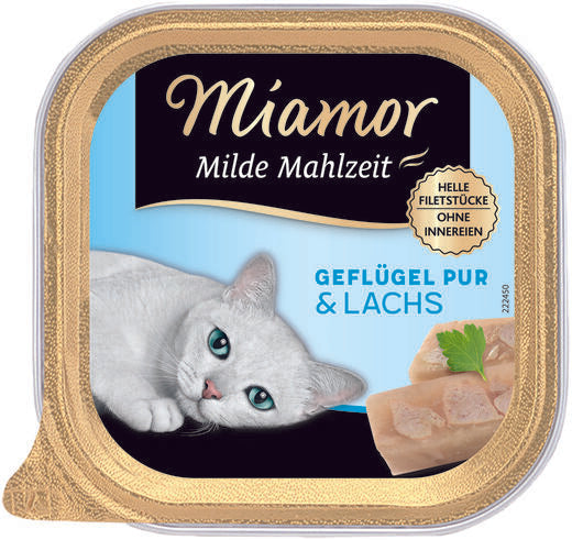 Miamor Milde Mahlzeit siipikarja & lohi kissalle 16 x 100 g
