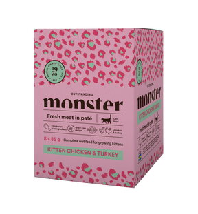 Monster Cat Pouches Kitten Chicken-Turkey kissalle 8 x 85 g