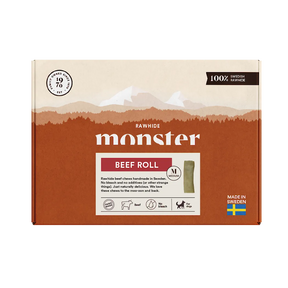 Monster Rawhide Beef Medium Roll Box 11 kpl