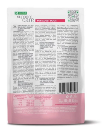 Nature's Protection Superior Care White Adult All Breeds Tonnikala koiralle 24 x 70 g