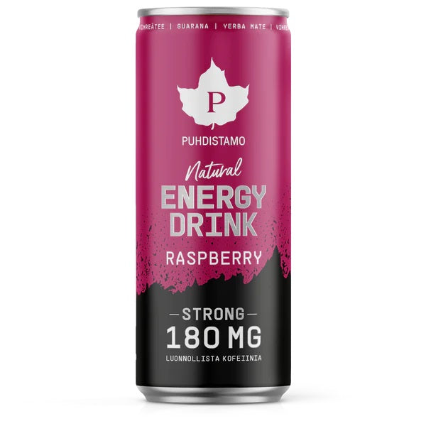Puhdistamo Natural energy drink Raspberry strong 330 ml