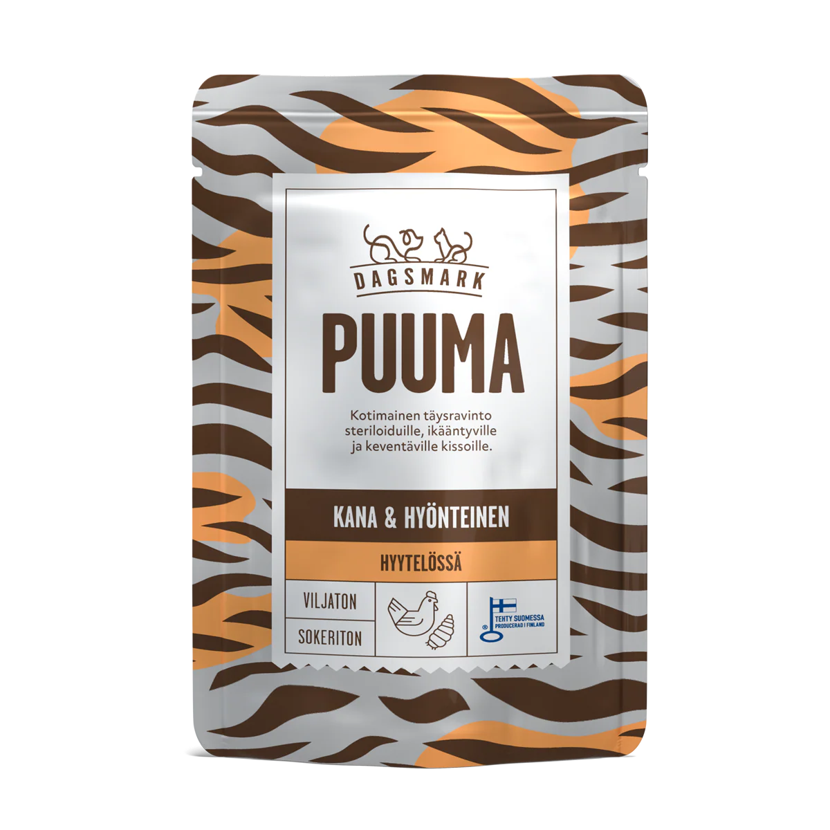 Dagsmark Puuma kana-hyönteinen hyytelössä kissalle 80 g MAISTELUPAKKAUS