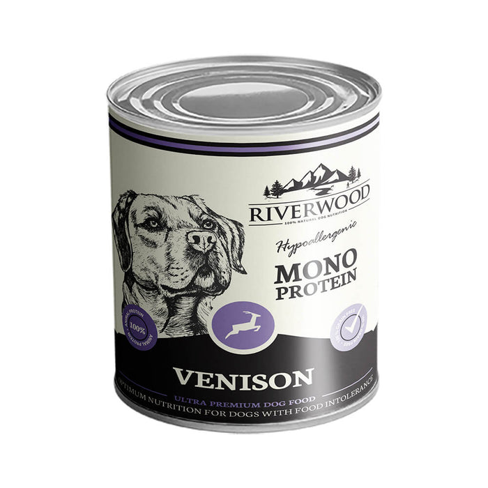 Riverwood Monoprotein Venison säilykepurkki koiralle 6 x 400 g