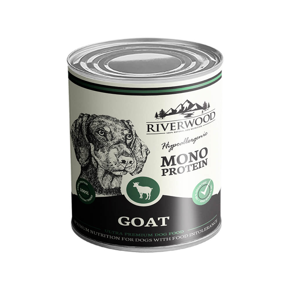 Riverwood Monoprotein Goat säilykepurkki koiralle 6 x 400 g