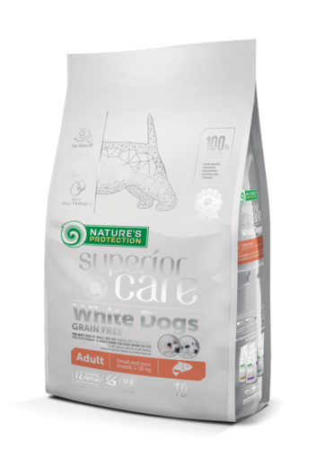 Nature's Protection Superior Care White Dogs Adult Small Breed lohi koiralle 10 kg RIKKOONTUNUT