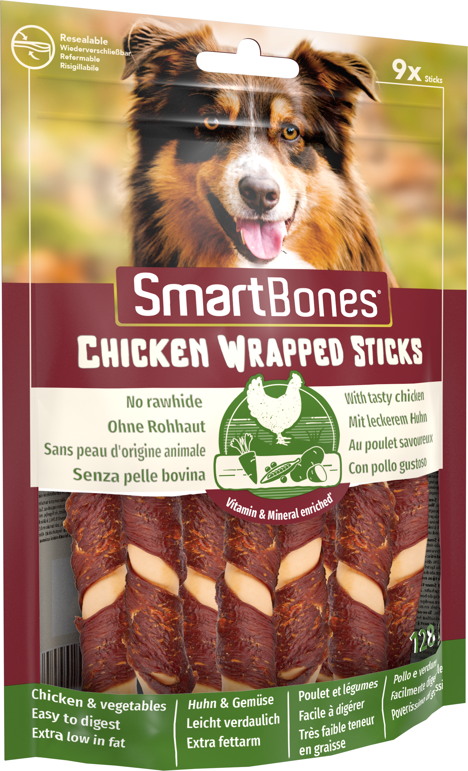 SmartBones Chicken Wrapped Mini Sticks 9 kpl 112 g