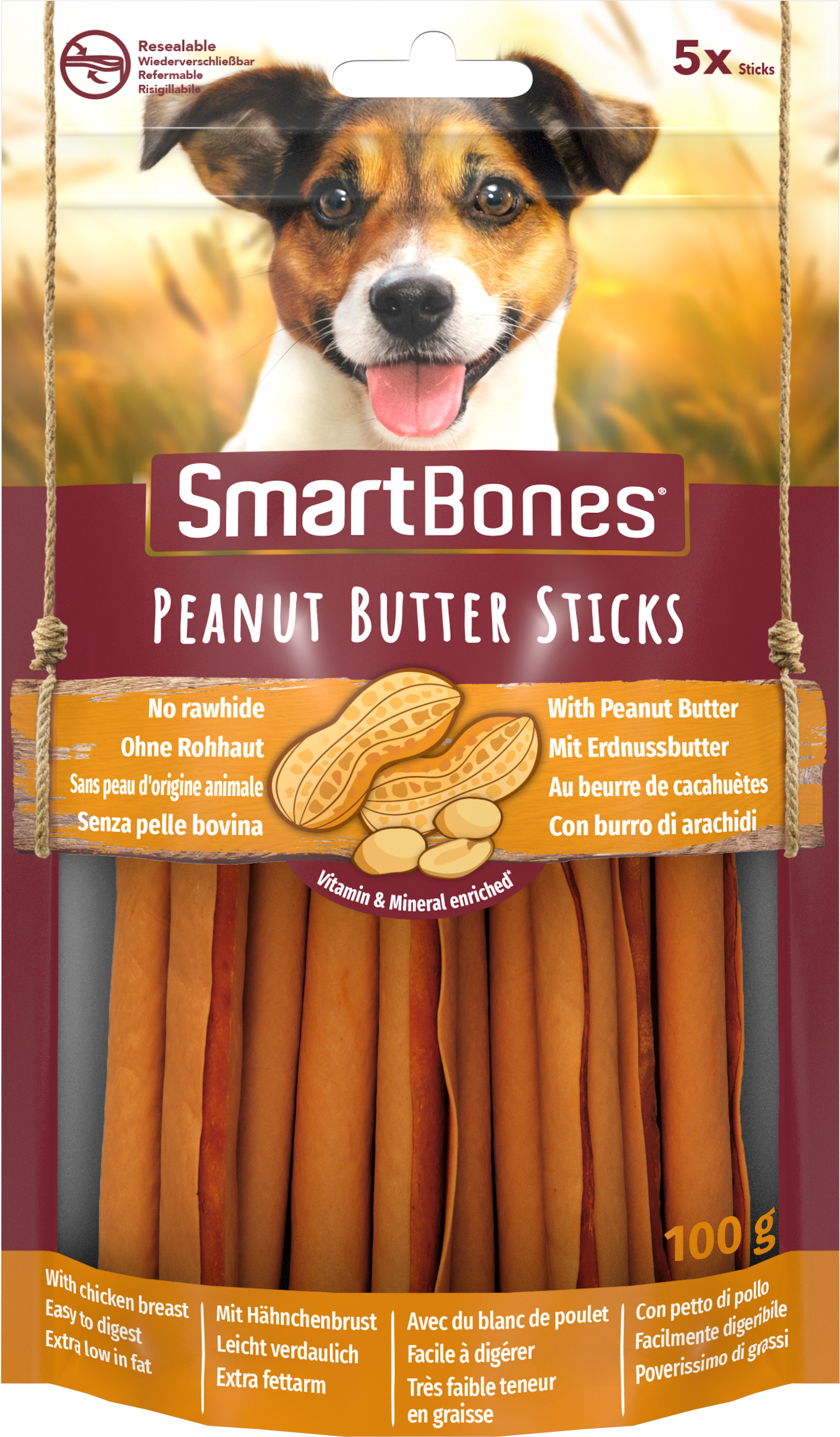 SmartBones Peanut Butter Sticks 5 kpl 100 g