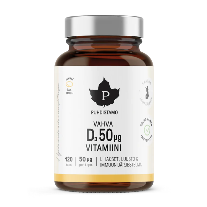 Puhdistamo Vahva D-vitamiini 50 µg 120 kaps