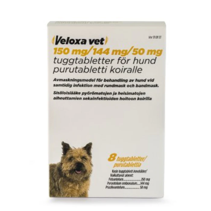 Veloxa vet 150 mg / 144 mg / 50 mg 8 fol purutabletti