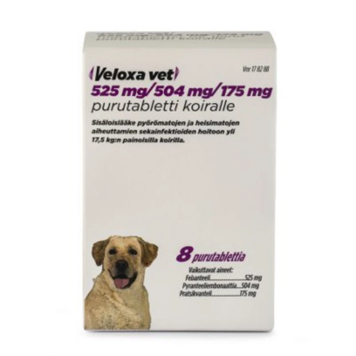 Veloxa vet 525 mg / 504 mg / 175 mg 8 fol purutabletti