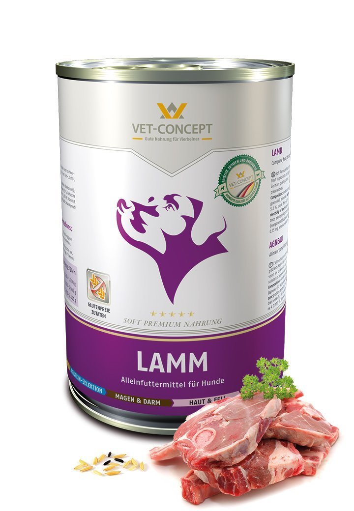 Vet Concept Koiramenu Lamm Lammas 6 x 400 g