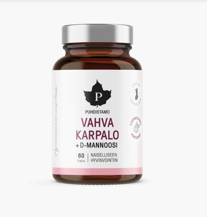 Puhdistamo Vahva Karpalo + D-mannoosi 60 kapselia