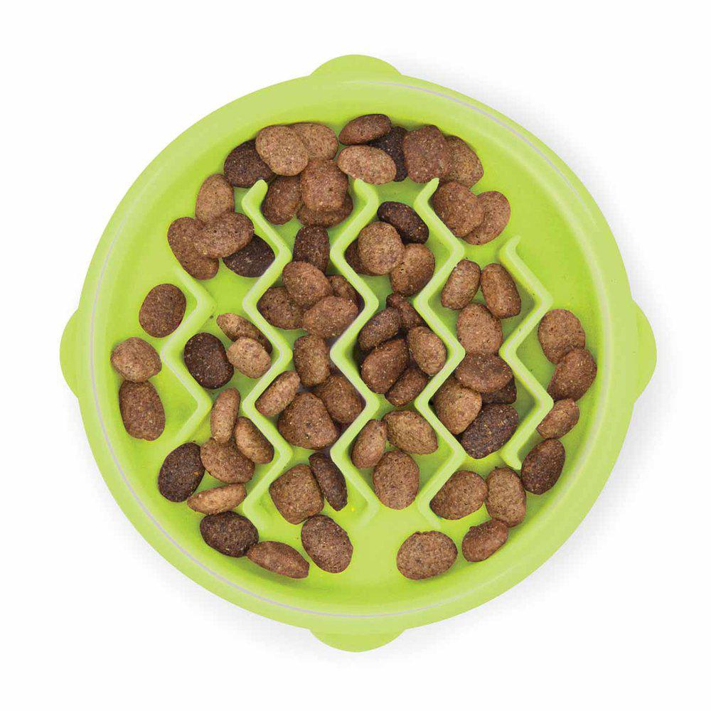 Petstages Kitty Slow Feeder ruokakuppi kissalle vihreä