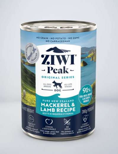 ZiwiPeak Makrilli ja Lammas Koiralle 12 x 390 g