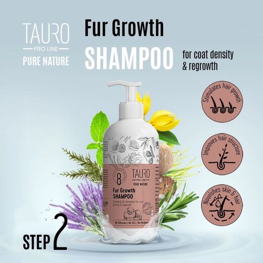Tauro Pro Line Pure Nature Fur Growth ravitseva shampoo 400 ml