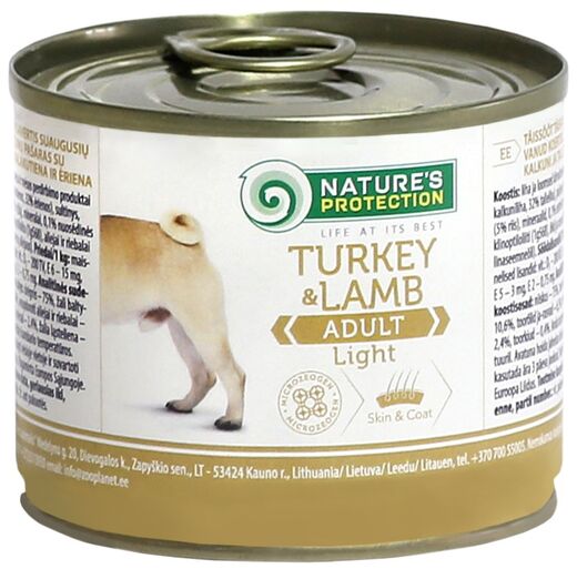 Nature's Protection Adult Light kalkkuna & lammas purkki koiralle 200 g