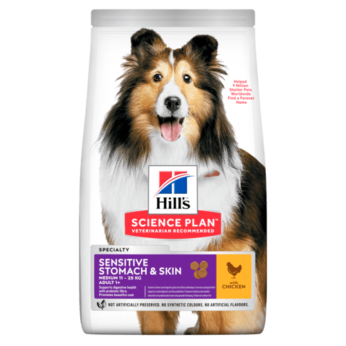 Hill's SP Sensitive Stomach & Skin Medium Adult with Chicken koiralle 2,5 kg