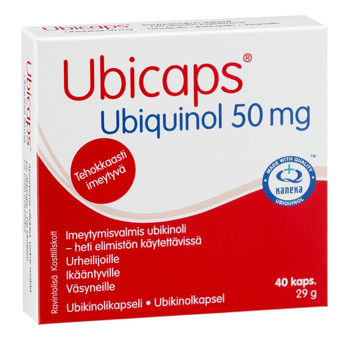 Ubicaps Ubiquinol 50 mg 40 kapselia SUPERTARJOUS