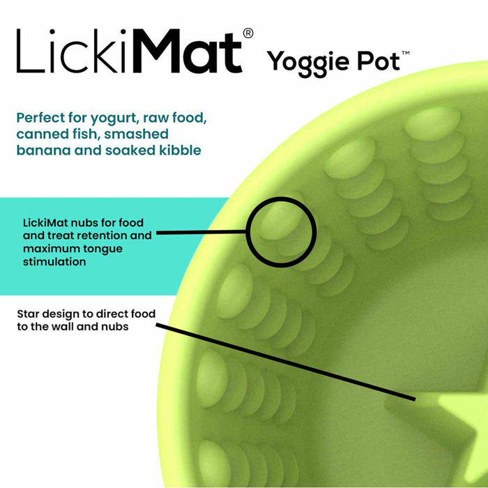Lickimat Yoggie Pot aktivointikuppi koiralle vihreä