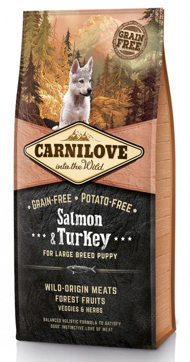 Carnilove Salmon-Turkey for Large Breed Puppy koirille 12 kg