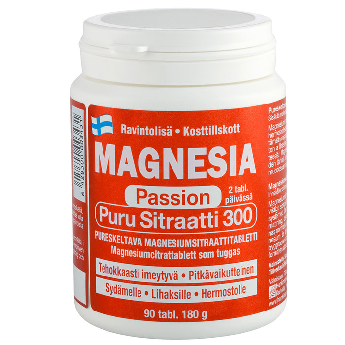 Magnesia Passion Puru Sitraatti 300  90 tablettia