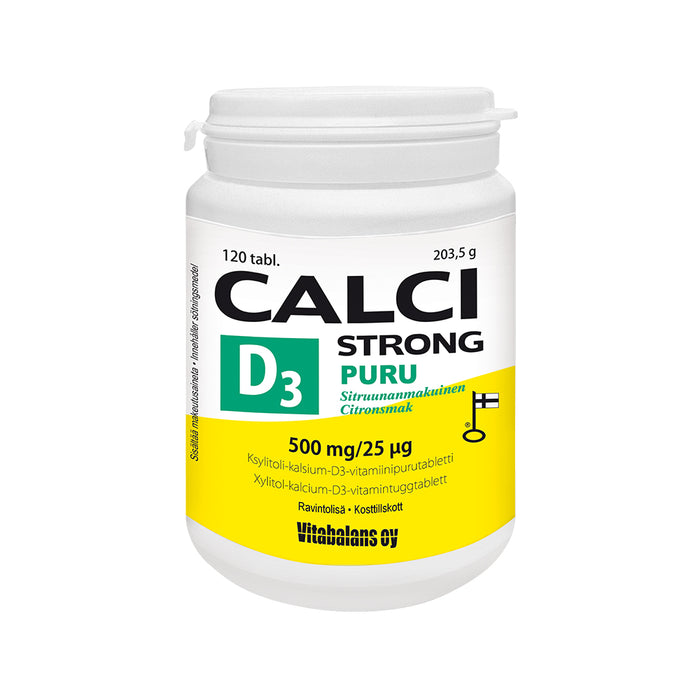 Puru Calci Strong + D3-vitamiini 120 purutablettia