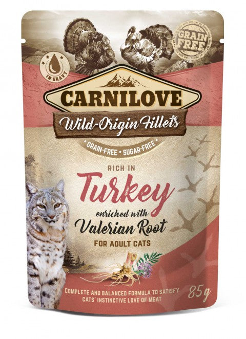 Carnilove Turkey with Valerian Root for Adult kissoille 24 x 85 g