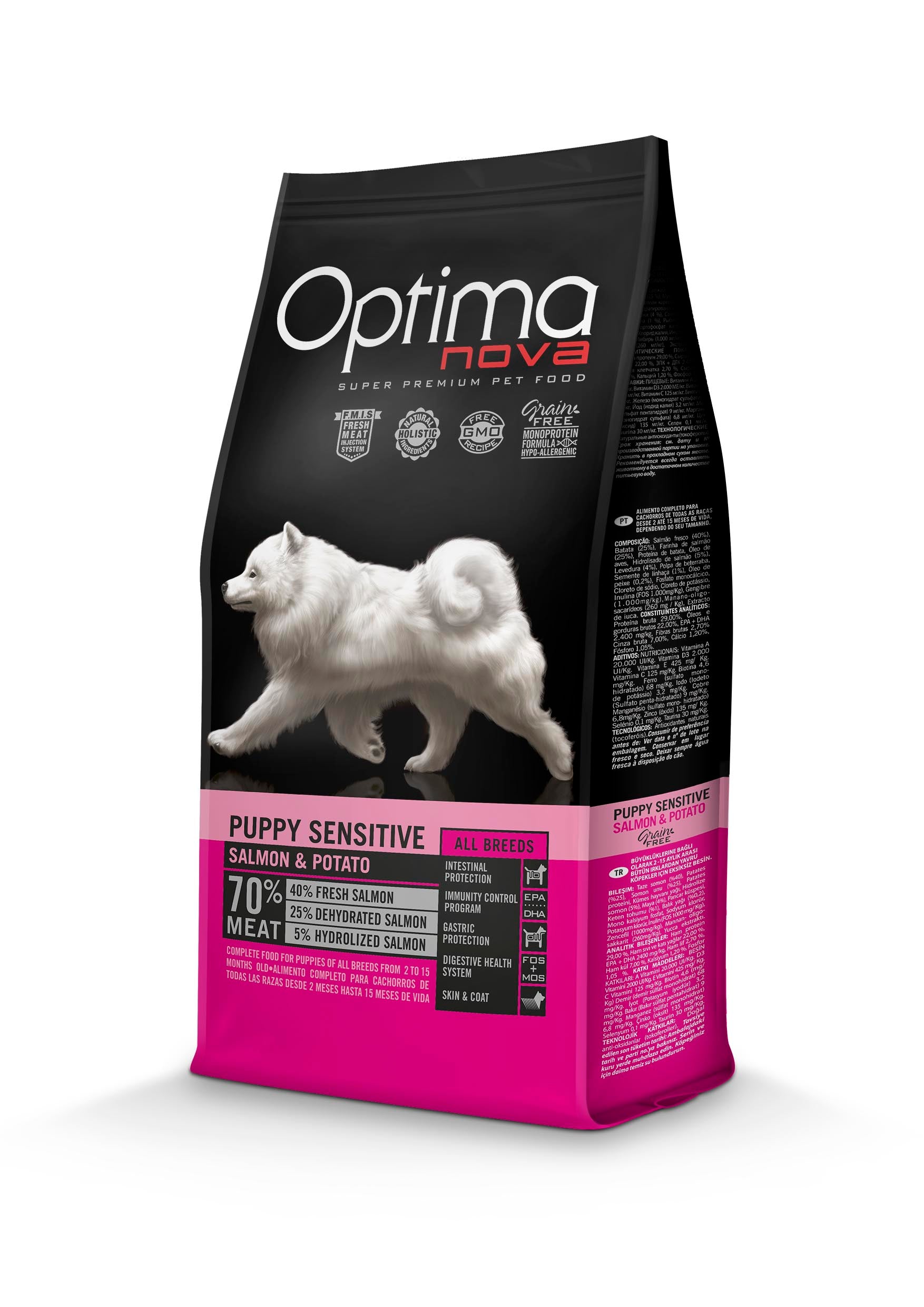 Optimanova Puppy Sensitive salmon & potato 12 kg