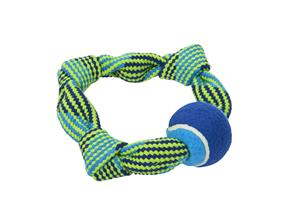 BUSTER Colour Bungee Rope Double Handle with tennis ball 20 cm