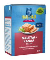 Hau-Hau Champion Nautaa ja kanaa patee 12 x 375 g
