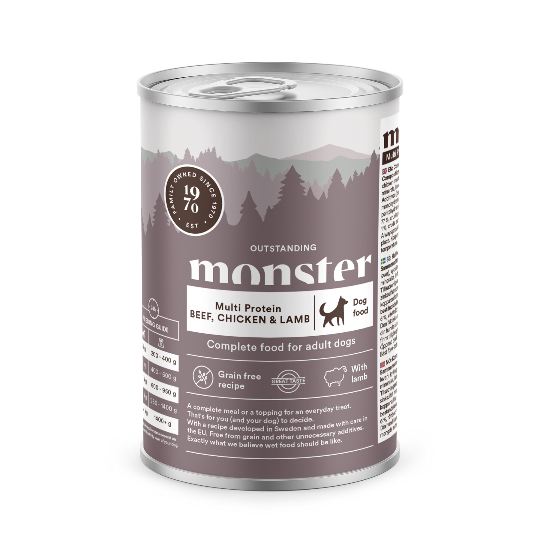 Monster Dog Adult Multi Protein Beef-Chicken-Lamb koiralle 6 x 400 g